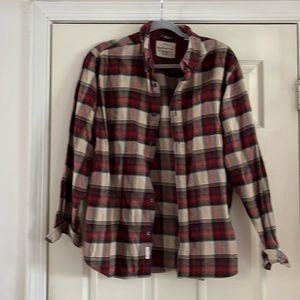 Weatherproof. Flannel shirt Womens in size L, checkered in Red, Black, White.